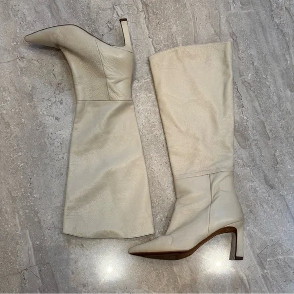 L'INTERVALLE Cream Knee-High Boots - Picture 1 of 11